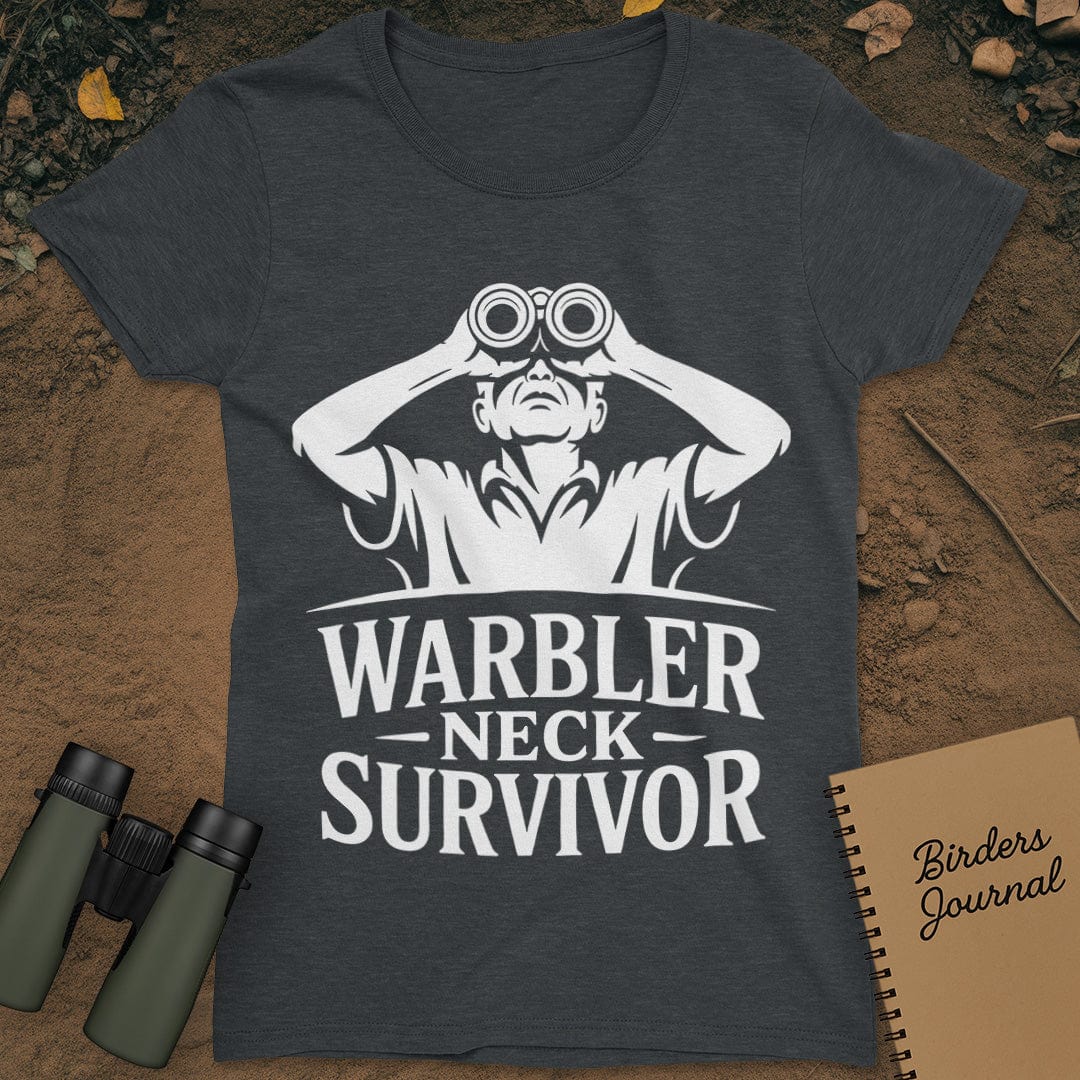 Warbler Neck Survivor Birding T-Shirt Womens