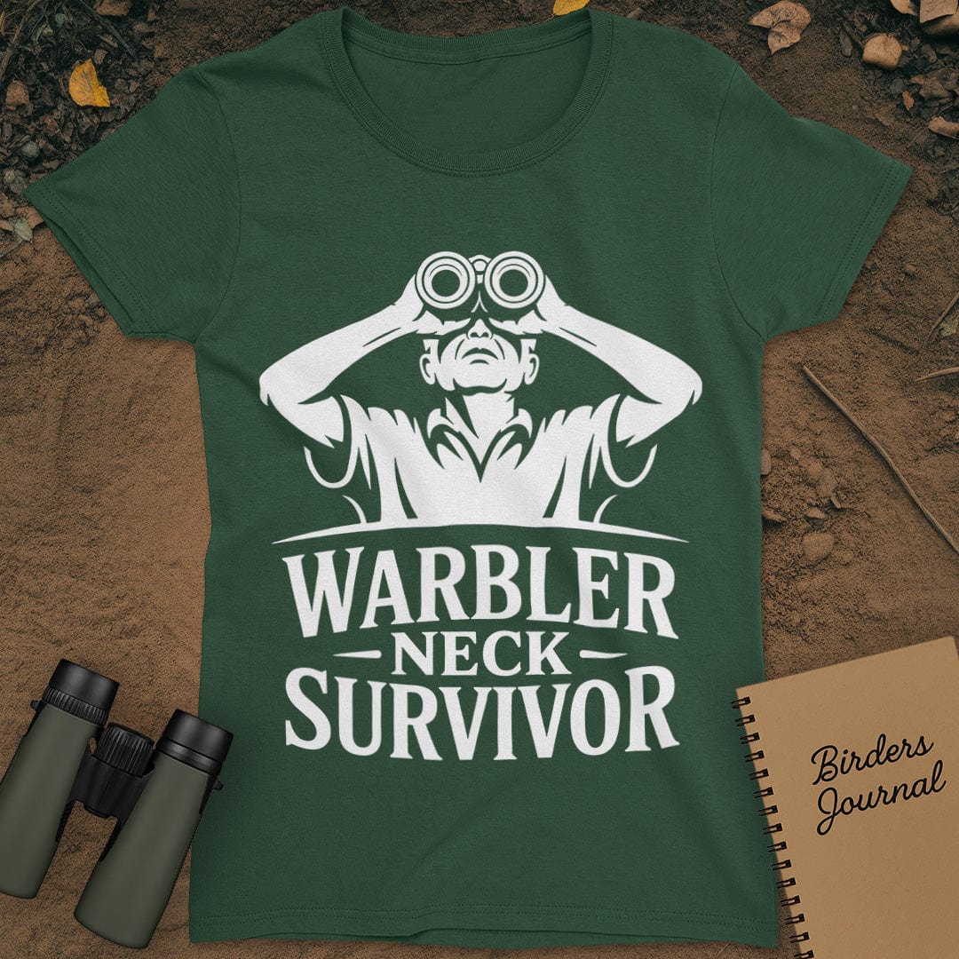 Warbler Neck Survivor Birding T-Shirt Womens