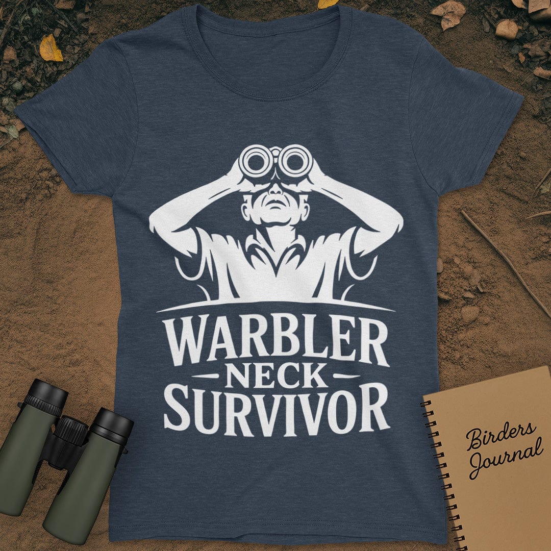 Warbler Neck Survivor Birding T-Shirt Womens