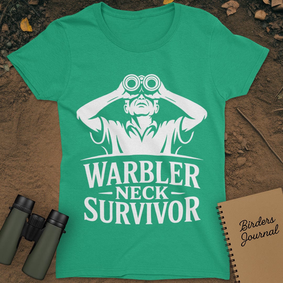 Warbler Neck Survivor Birding T-Shirt Womens