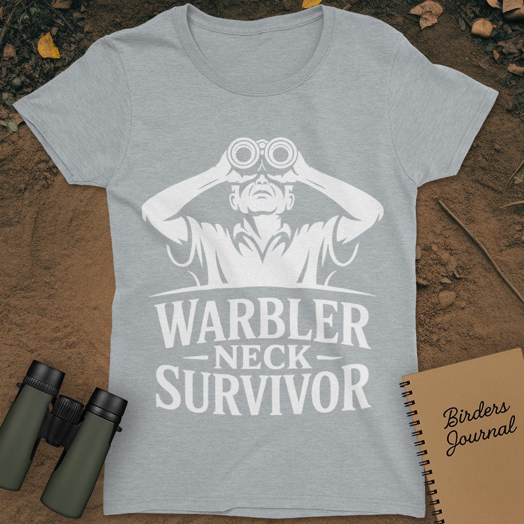 Warbler Neck Survivor Birding T-Shirt Womens