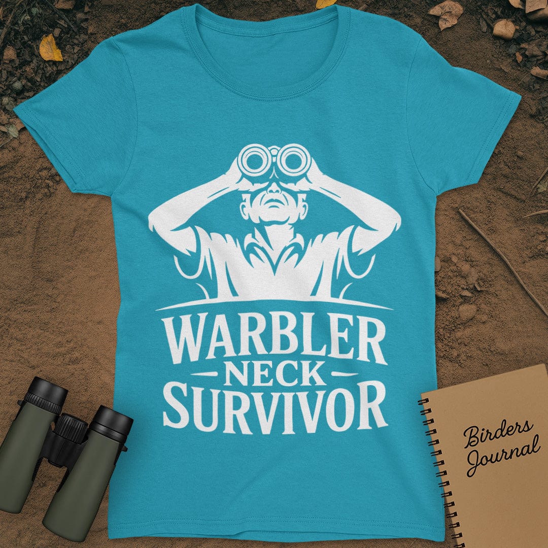 Warbler Neck Survivor Birding T-Shirt Womens